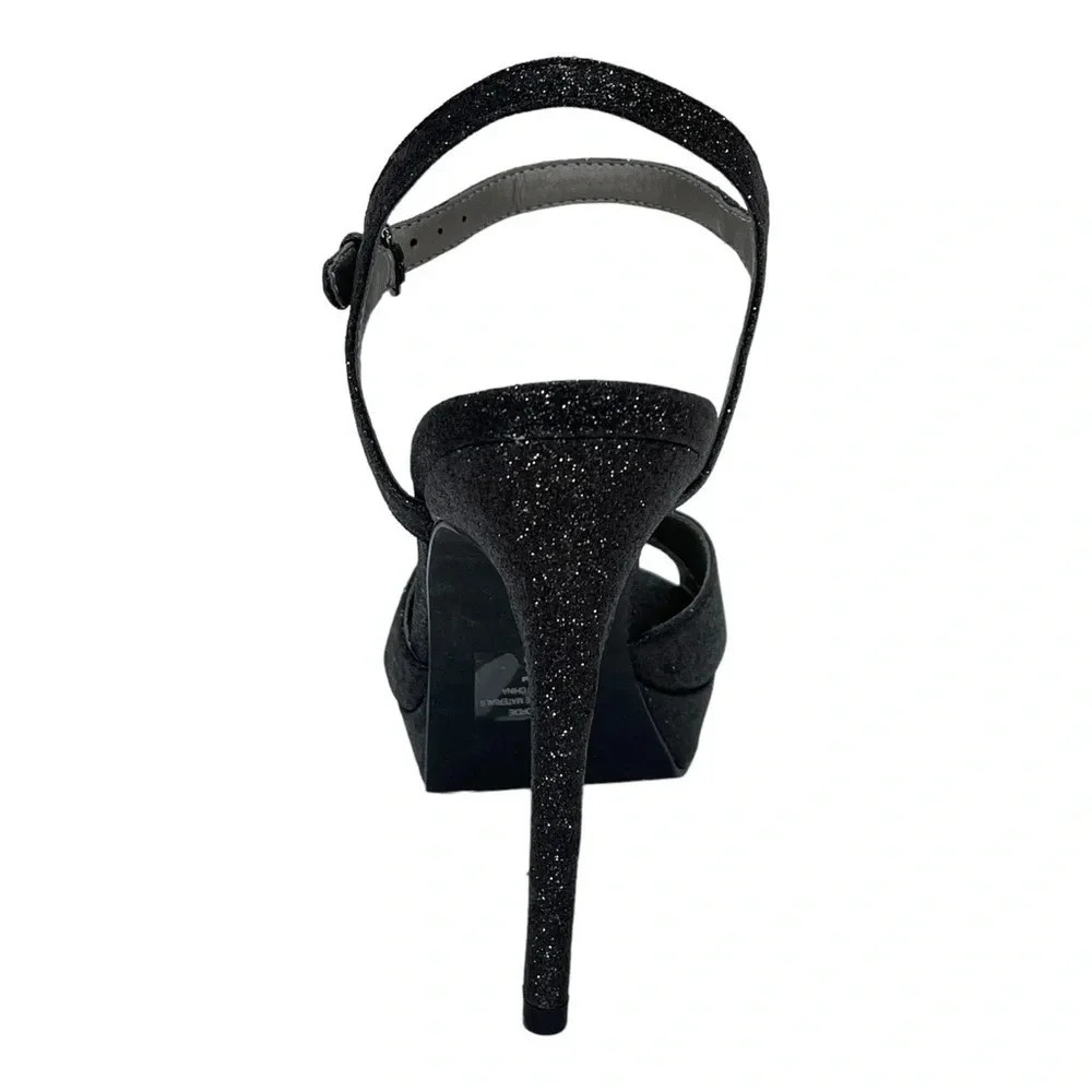 Guess Jordie Black Glitter Metallic Womens Heels Size 7.5M - Picture 5 of 11